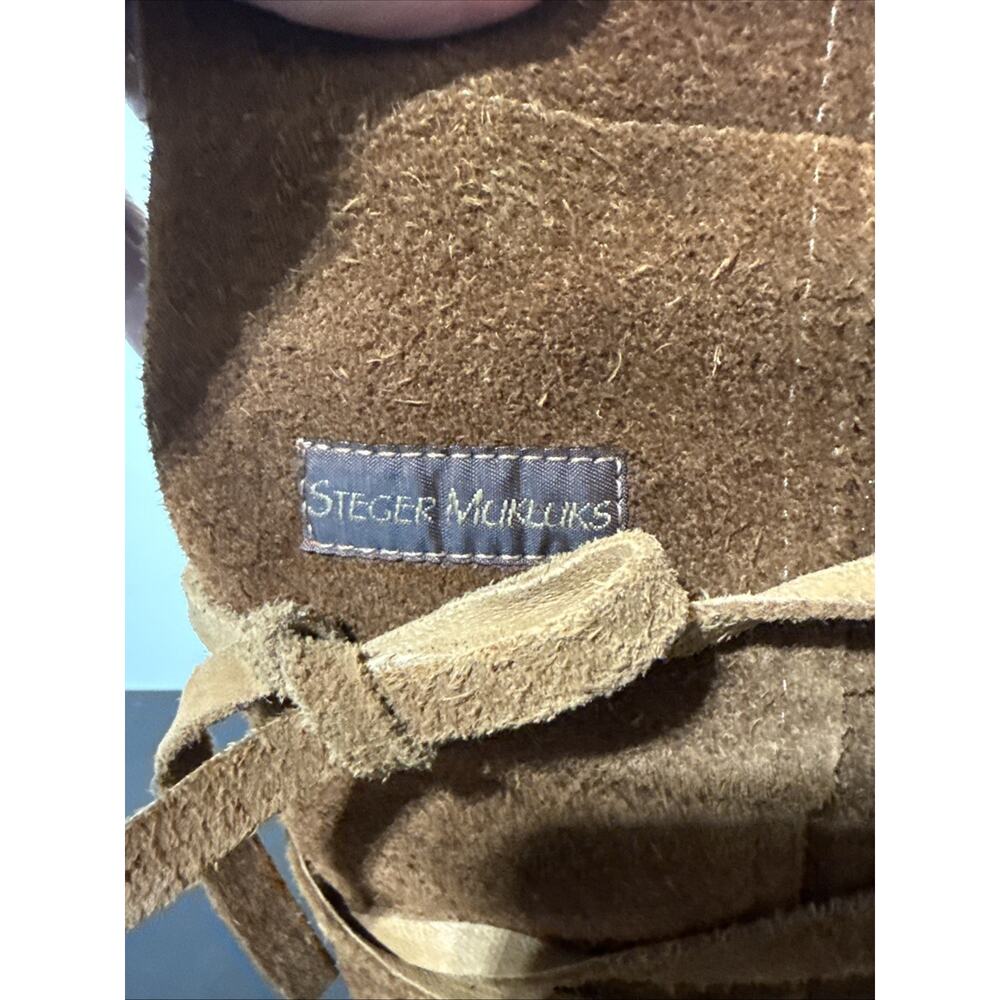 Steger Mukluks Quetico Boots WMN Sz 9 Chestnut full grain leather wool liner - Picture 2 of 7